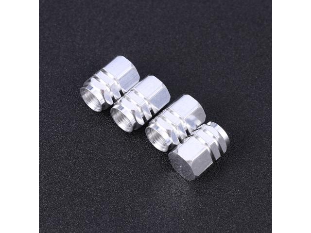 4 Pcs Aluminum Alloy Car Tire Valve Stem Caps Round Style Air Covers(Blue)