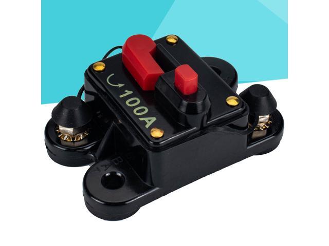 12V-24V 100A Self-recovery Home Solar System Circuit Breaker Reset Fuse Inverter with Dust Cap (Black)