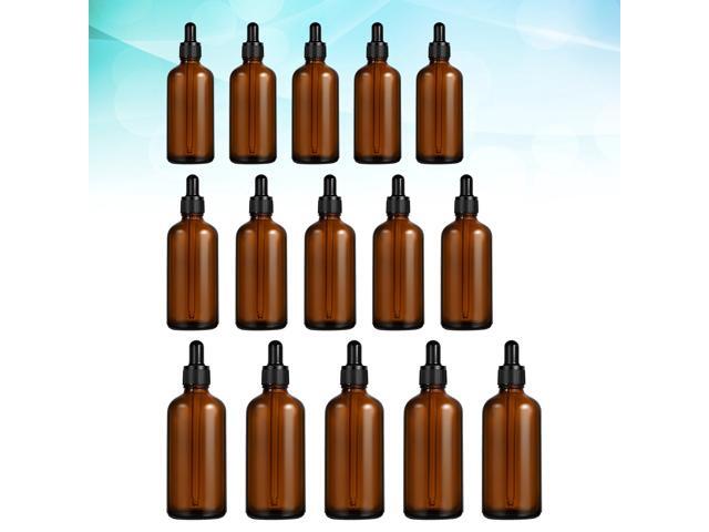 15pcs Refillable Empty Bottle with Dropper and Cap DIY Supplies Tool Accessories Essential Oil Perfume Carrier for Travel (Brown 10ml + 20ml + 50ml)