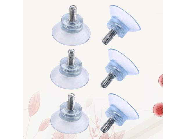 6pcs Furniture Desk Glass PVC Transparent Anti-Collision Suction Cups Sucker Hanger Pads with Screws for Glass Table (6x13)
