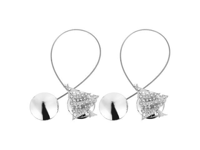 2Pcs Curtain Tieback Buckle Curtain Magnetic Button Xmas Tree Curtain Tiebacks