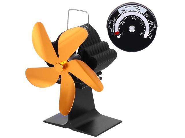 Thermal Power Fan Fireplace Fan 5 Blades Heat Powered Stove Fan Eco-friendly Fan