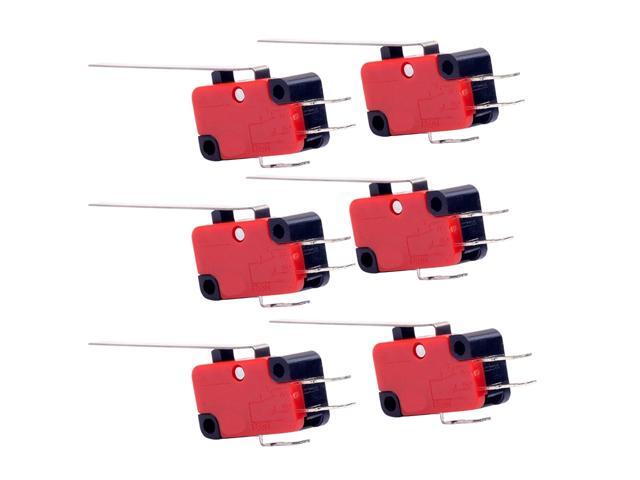 4 PCS Limit Switches Waterproof Momentary Push Button Switch 2 Long Hinge Lever Micro Switches