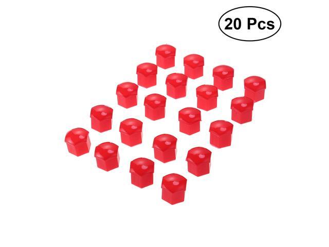 21 in 1 Hexagonal Wheel Lug Nut Covers Bolts Covers Screw Protect Caps 17mm with Clips (Black)
