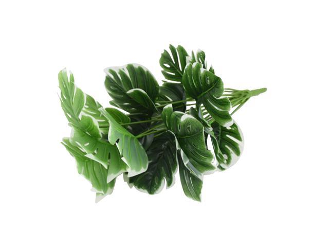 Artificial 18 Branches Monstera Leaves Simulation Turtle Leave Plant Home Garden Office Party Plants Leaf Decoration (Green)