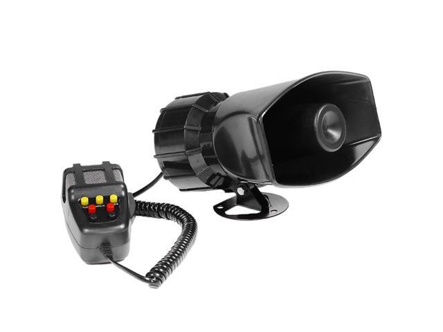 12V 110dB Loud 100W 7 Sounds Single Trumpet Air Horn for Truck Motorcycle SUV Van (Black)