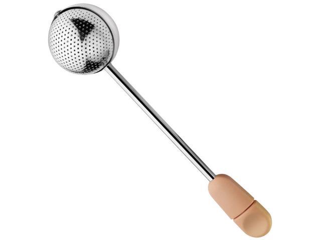 1 Pc Stainless Steel Rotation Tea Infuser Portable Sphere Mesh Tea Strainer Mesh Tea Filter with Handle (White)