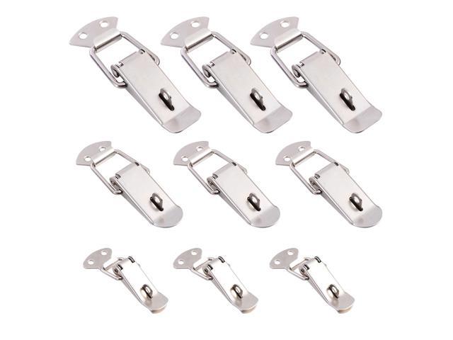 9pcs Toolkit Spring Hasps Iron Latch Lock Toggle Clamps with Lock Ring