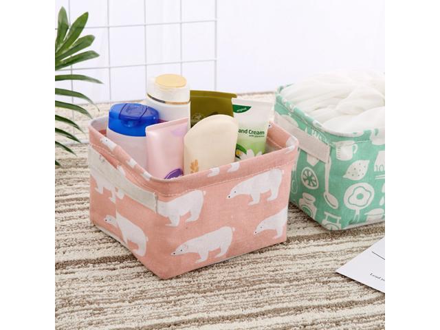 6pcs Cotton Linen Basket Sundries Storage Box Simple Desktop Organizer Household Supplies for Home Shop Office