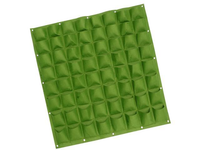 Felt Planting Bag Wall Hanging Vertical 12-Pocket Planter Felt Growing Bag for Garden Outdoor (Green 50cmx50cm Flat Bottom 9 Pouch)