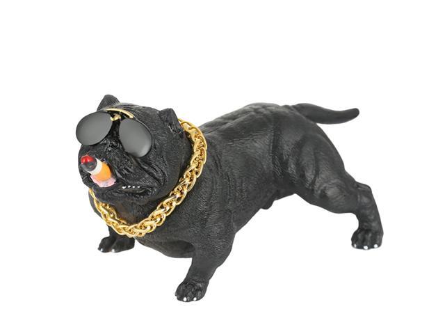 Bulldog Car Dashboard Ornaments Cute Home Office Desktop Tabletop Decorations (White)