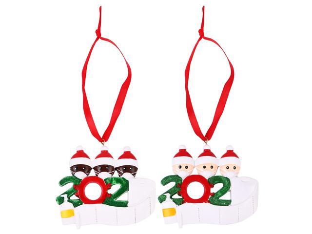 2pcs Christmas Decorations 2020 DIY Christmas Tree Hanging Family Pendents