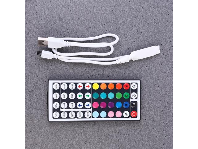 2m Rope Lights USB LED Lights Change Color Light Bar Decorative TV Rope Lights for Home Store (White 4 Sections Lamp Bar and 44 Keys Remote