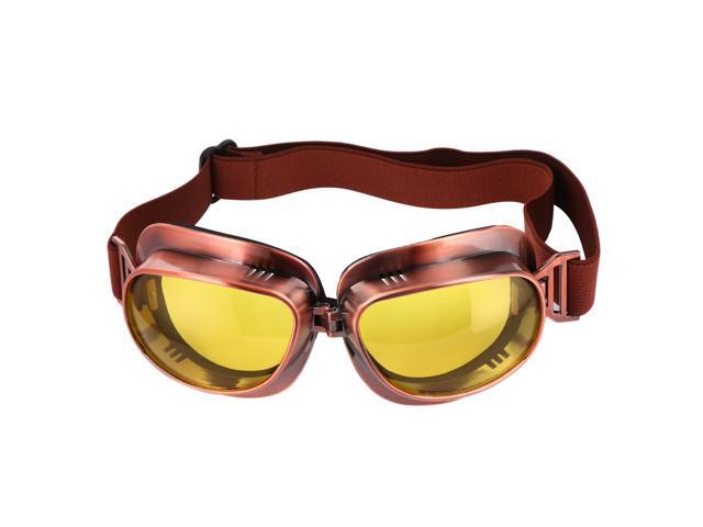 Outdoor Cycling Glasses Simple Skiing Sandproof Glasses Motorcycle Dust Proof Wind Proof Glasses Vintage Motorcycle Goggles for Outdoor (Copper