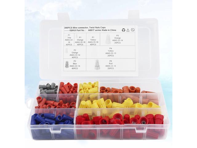 102pcs Electrical Wire Connectors Screw Terminals with Spring Insert Twist Nuts Caps Connection Assortment Set Auto Parts
