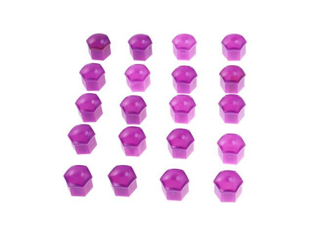 21 in 1 Hexagonal Wheel Lug Nut Covers Bolts Covers Screw Protect Caps 17mm with Clips (Black)