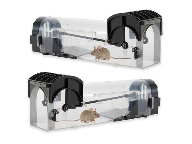 2pcs Mouse Trap Humane Rodent Catcher Catches Mice Alive Transparent Smart Mouse Trap No Kill Live Catch