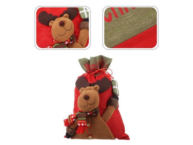 Merry Christmas Drawstring Candy Bag Santa Gift Bag Creative Treat Pouches