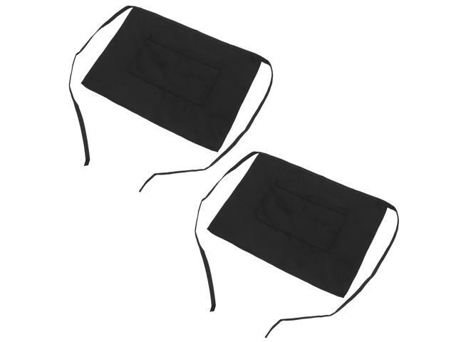 Antifouling Waist Apron Short Cooking Apron Half-length Apron with Pocket For Chef Waiter Waitress (Average Size Black)