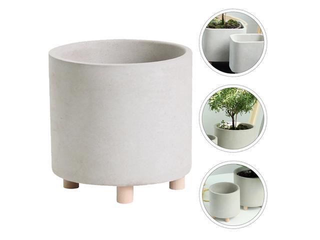 1Pc Plant Pot Simple Cement Flower Container Creative Planter (Light Grey)