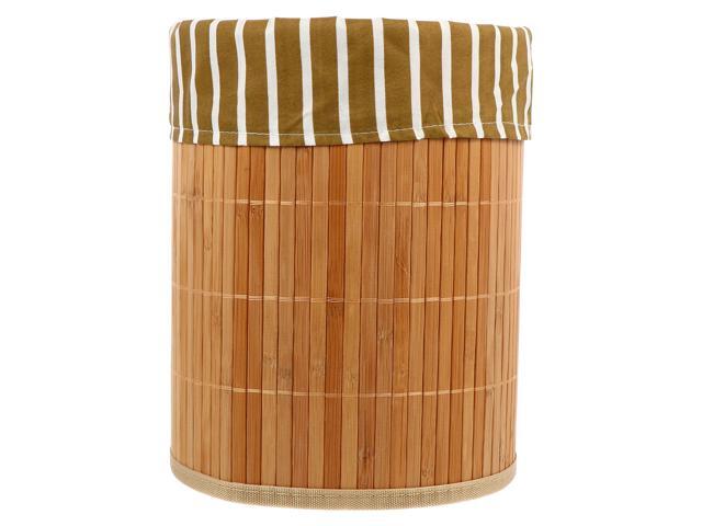 1pc Bamboo Weaving Storage Basket Sundries Basket Foldable Clothes Basket