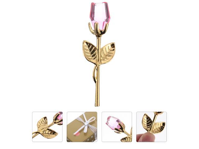 1pc Crystal Rose Flower Decorative Ornament Home Decor Valentine's Gift for Lover