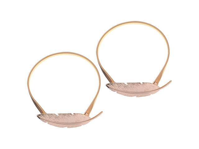 1 Pair Metal Leaf Shape Curtain Tiebacks Punch-free Tieback Curtain Magnetic But