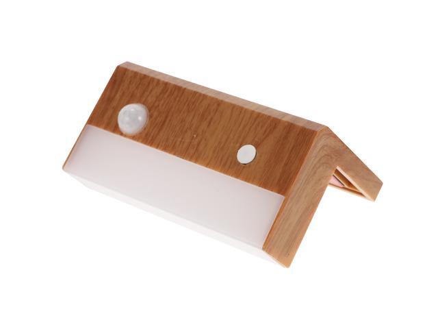 1 Set Induction Solar Light Bright Stair Wall Lamp Wood Grain Wall Light