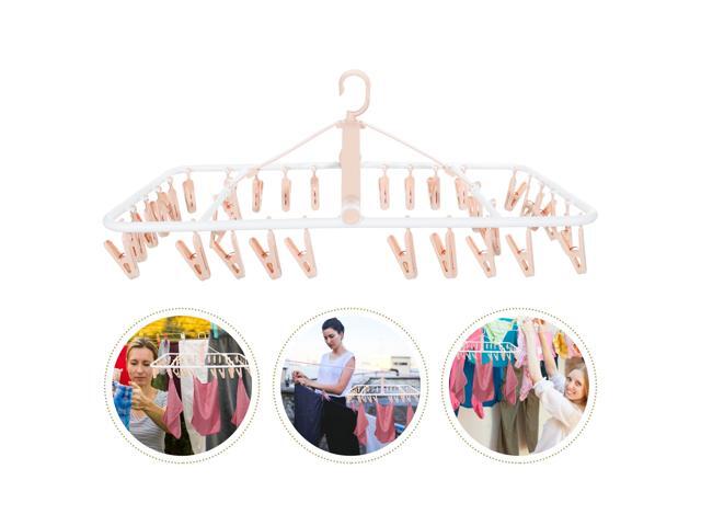 Sock Drying Rack with 32 Clips Wind-Proof Home Clothes Laundry Hanger Rack