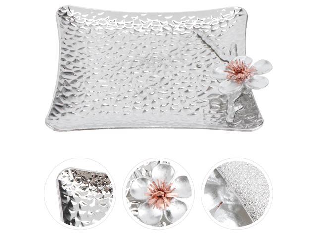 1pc Square Tableware Table Mat Drink Coaster Desktop Adornment Alloy Tray