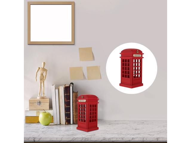 1Pc Antique Phone Booth Saving Bank Desktop Decoration Coin Bank Kids Piggy Bank