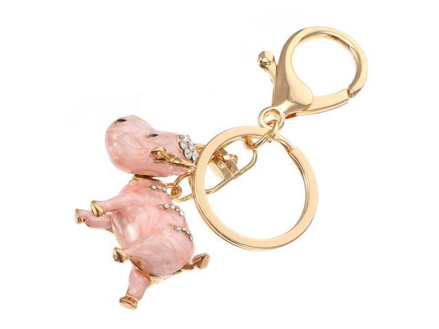 Lovely Rhinestone Milk Cow Keychain Cartoon Keyring Accessory Bags Hanging Decor