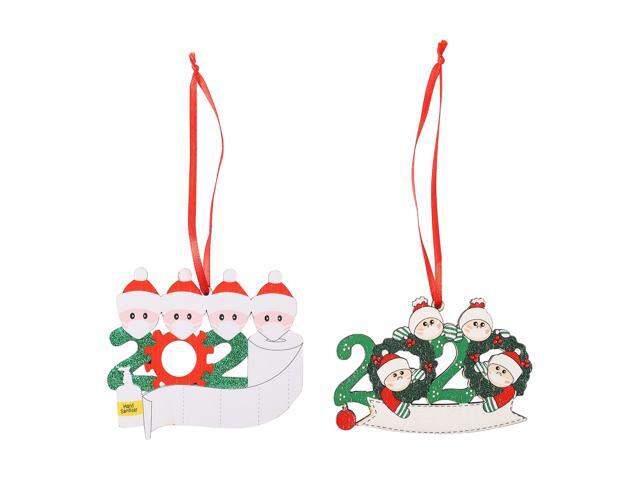 2pcs Christmas Decorations 2020 DIY Christmas Tree Hanging Family Pendents