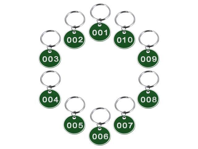 1 Pack/10pcs Key Tags with Ring Numbered ID Tags Keychain Number from 1 to 10