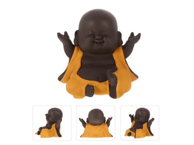 1pc Decorative Buddha Statue Ornaments Tea Pet Ornaments Laughing Buddha Crafts
