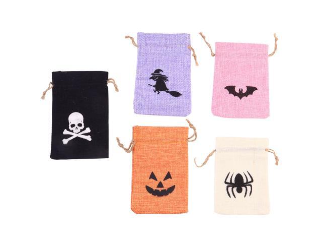 10pcs Creative Drawstring Bag Halloween Candy Bags Gift Pouch for Children