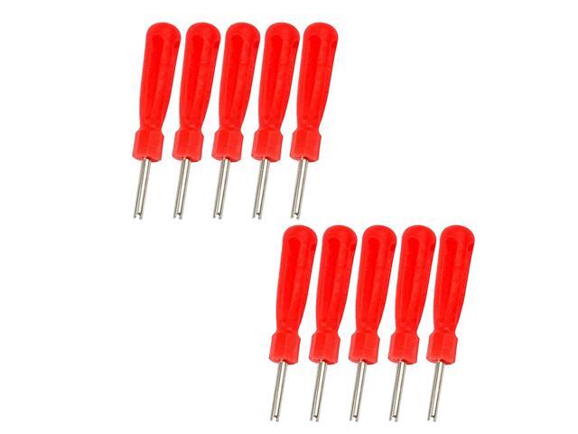 10 Pcs Plastic Handle Car Valve Core Removal Single Head Tire Repair Tools for Bike Electrocar