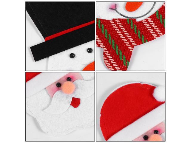 2Pcs Christmas Decor Creative Snowman Knives and Fork Bag Santa Cutlery Bag