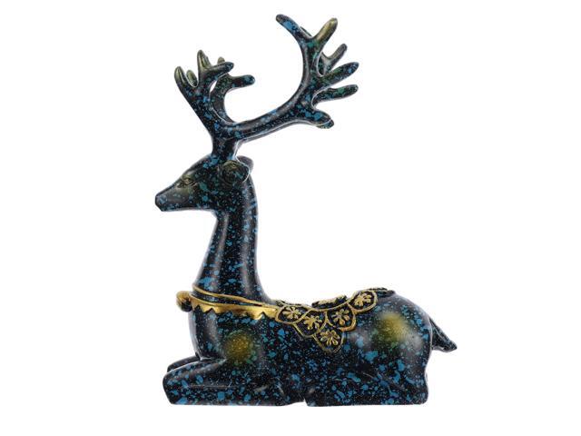 1pc Resin Craft Ornament Mini Christmas Deer Figurines Car Tabletop Adornment