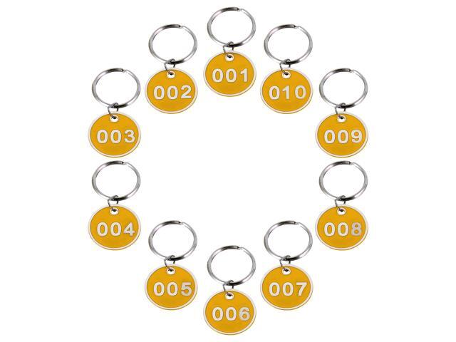 1 Pack/10pcs Key Tags with Ring Numbered ID Tags Keychain Number from 1 to 10