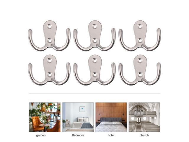 8pcs Zinc Alloy Cabinet Hooks Household Durable Closet Hanger Hooks with Screws
