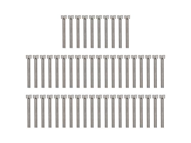 50pcs Stainless Steel Socket Head Cap Screw Metal Standard Fastener (Silver)