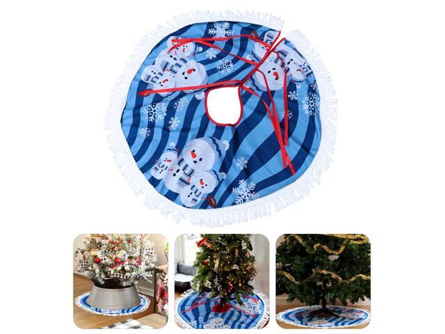 1Pc Xmas Tree Skirt Ornament Christmas Tree Round Skirt Floor Decoration