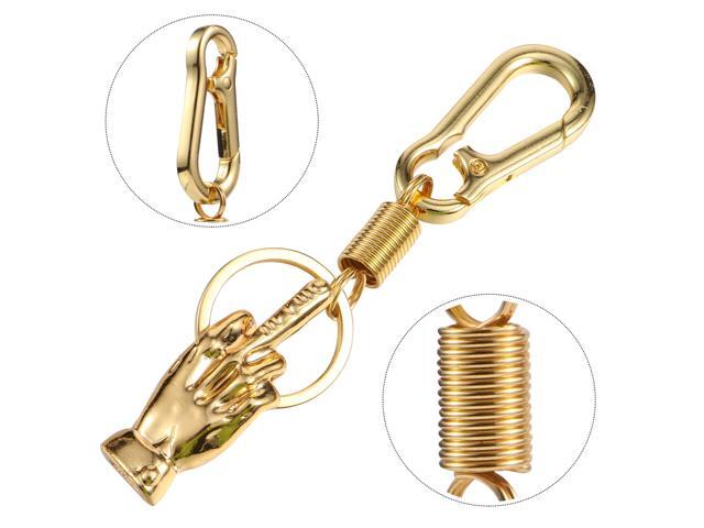 Motorcycle Key Chain Middle Finger Up Gesture Key Head Accessories (Golden)