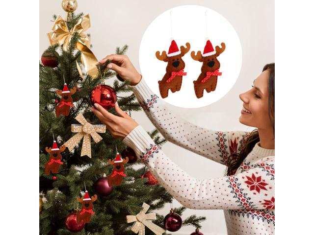 2pcs Elk Pendant Xmas Tree Decor Christmas Tree Ornament (Random Style)