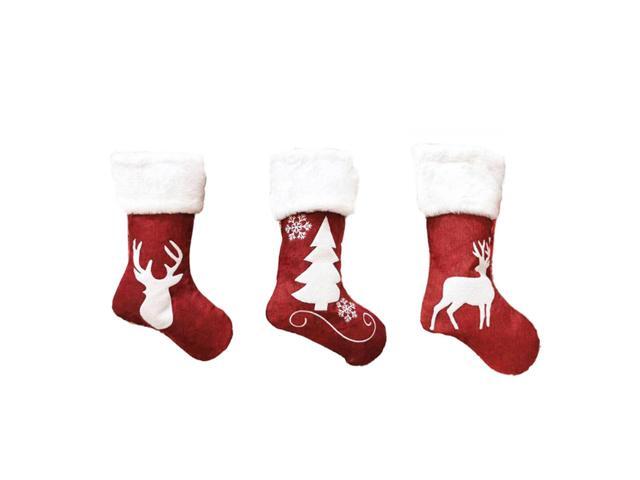 3pcs Christmas Stocking Gift Bag Xmas Stocking Pendant Christmas Tree Pendant