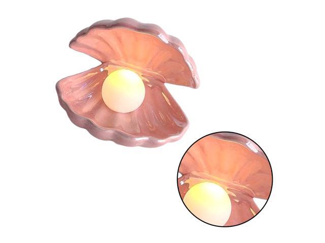 Ceramic Night Light Desktop Decoration Shell Light European Style Bedside Lamp White