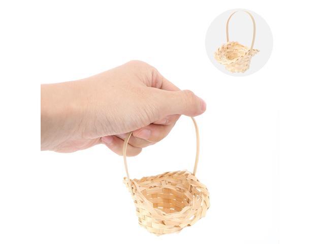 5 Pcs Hand-woven Flower Holders Gift Baskets Vintage Food Baskets (Khaki)