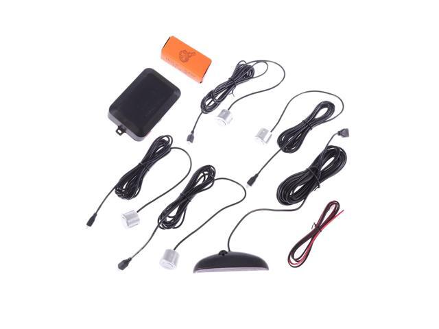 Car Auto LED Parking Sensor With 4 Sensors Parktronic Reverse From Backup Car Parking Detector Monitor Display Lighting System (Black)