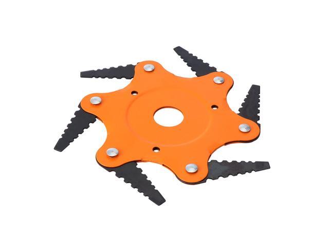 1pc Toothed Style Lawn Mower Six Leaf Grass Trimmer Six Tooth Weeder Accessories Mower Tools (Yellow)